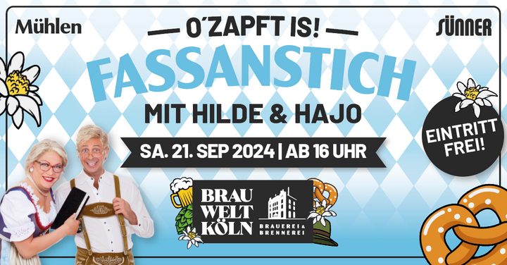 Hilde & Hajo eröffnen das Oktoberfest am 21. September in der BRAUWELT